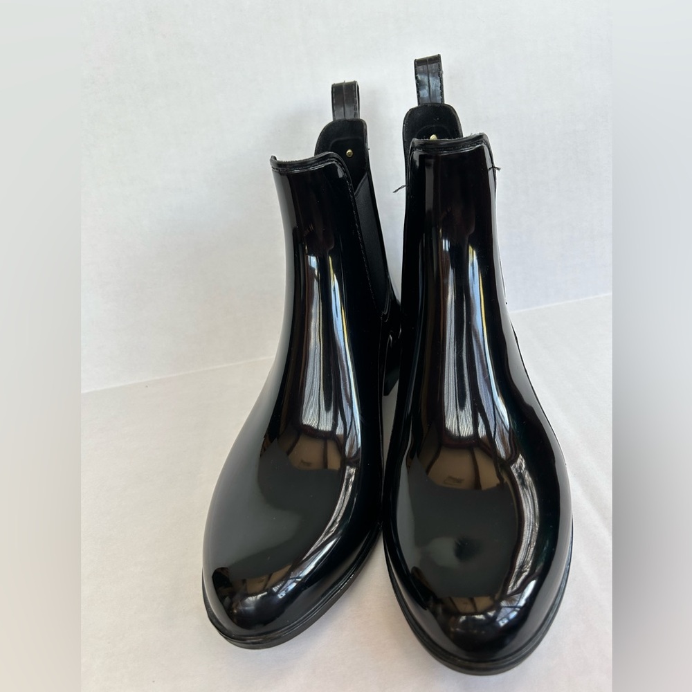 SAM EDELMAN TINSLEY ANCLE BLACK RAIN BOOTS, WOMEN’S - 8